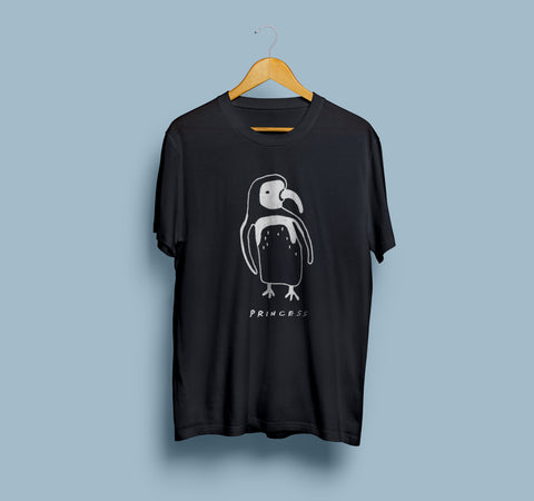 Princess Penguin - Black Tshirt