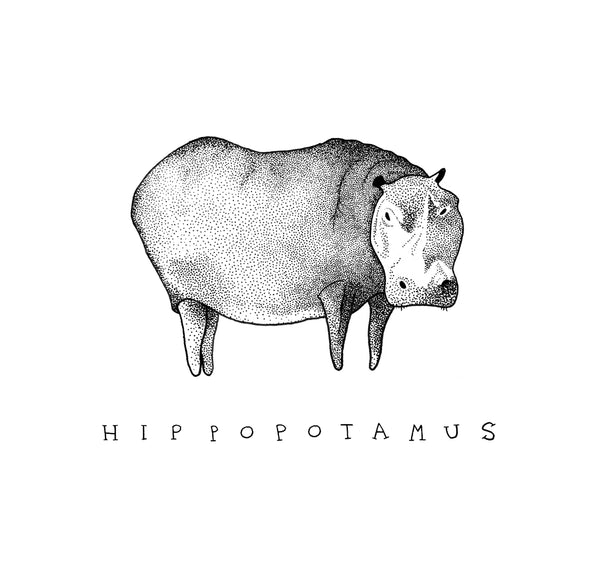 Hippopotamus - Black T-shirt